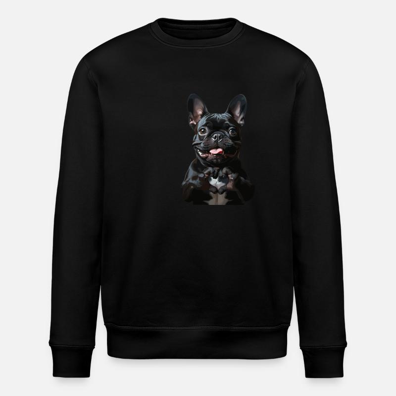 Look mignon de bouledogue français - Sweat bio ROLLER Stanley/Stella Unisexe - noir