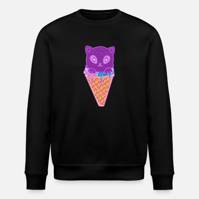 Katze Eiskreme Eiscrem - Stanley/Stella Unisex Bio-Sweatshirt ROLLER - Schwarz