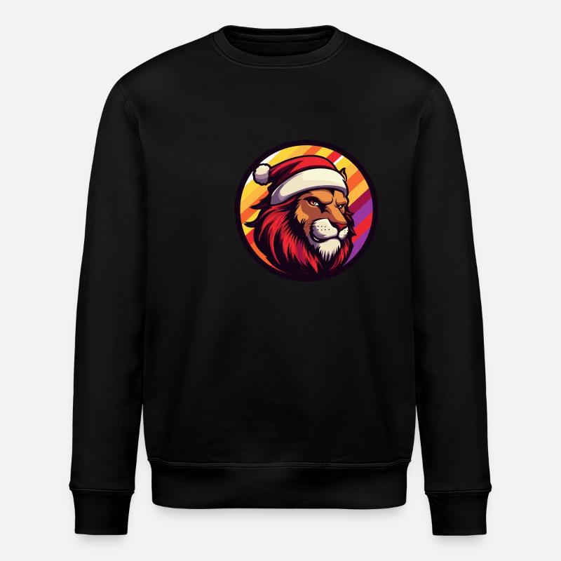 Löwe Weihnachten Tier - Stanley/Stella Unisex Bio-Sweatshirt ROLLER - Schwarz