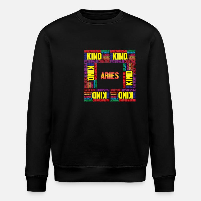 Sternzeichen Widder - Stanley/Stella Unisex Bio-Sweatshirt ROLLER - Schwarz