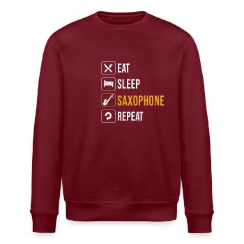 Saxophon Saxophonist - Stanley/Stella Unisex Bio-Sweatshirt ROLLER - Burgunderrot - Vorne - Nik (191cm)