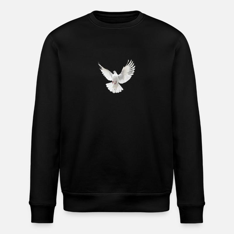 Weiße Taube - Stanley/Stella Unisex Bio-Sweatshirt ROLLER - Schwarz