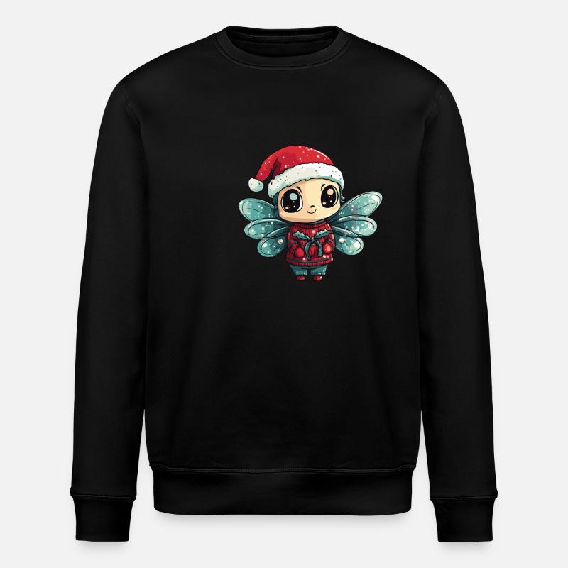 Libelle Weihnachten - Stanley/Stella Unisex Bio-Sweatshirt ROLLER - Schwarz