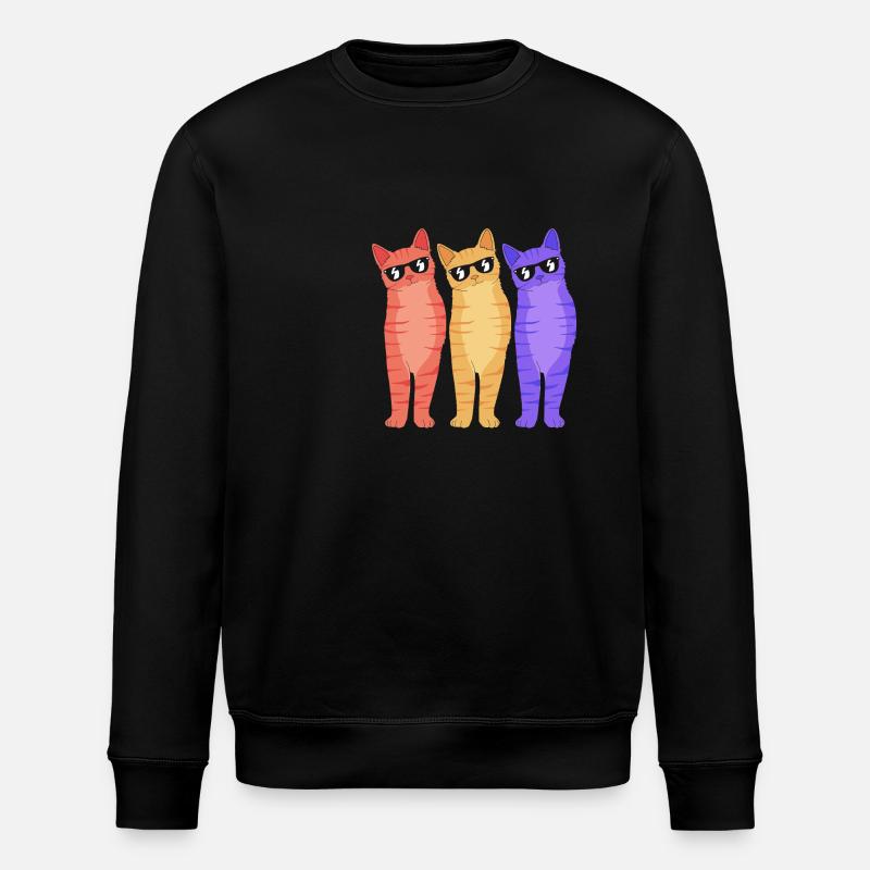 Chat tigré - Sweat bio ROLLER Stanley/Stella Unisexe - noir