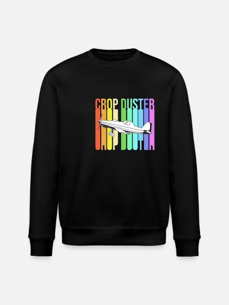 Crop Duster Airplane Pilot Gift - Stanley/Stella ROLLER Unisex Organic Sweatshirt - black