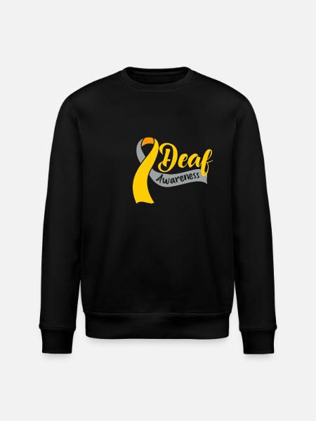 Deaf Deaf Deaf Sign Language - Stanley/Stella ROLLER Unisex Organic Sweatshirt - black