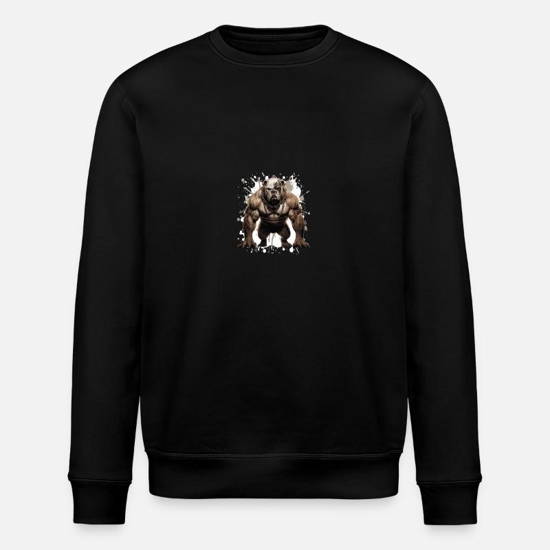 Muscles du chien bouledogue - Sweat bio ROLLER Stanley/Stella Unisexe - noir