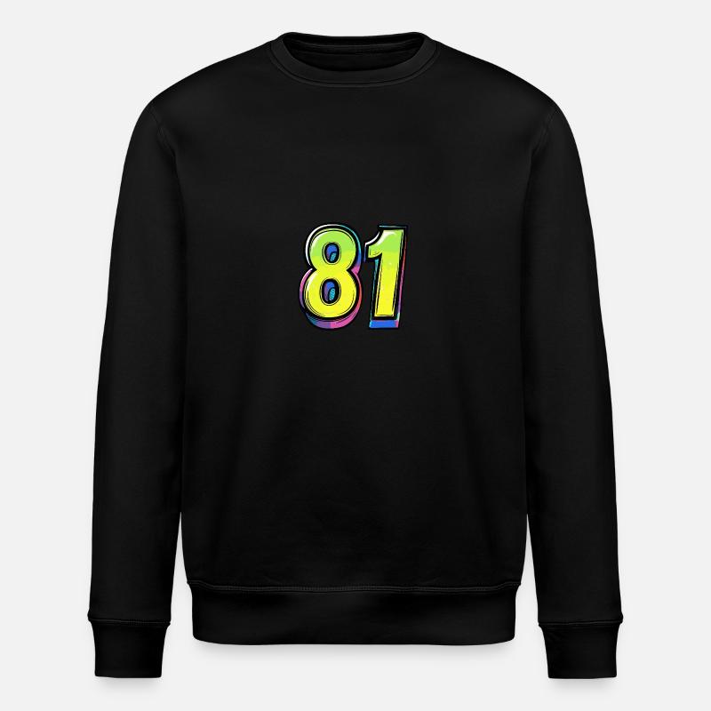 81 Number Comic - Stanley/Stella ROLLER Unisex Organic Sweatshirt - black