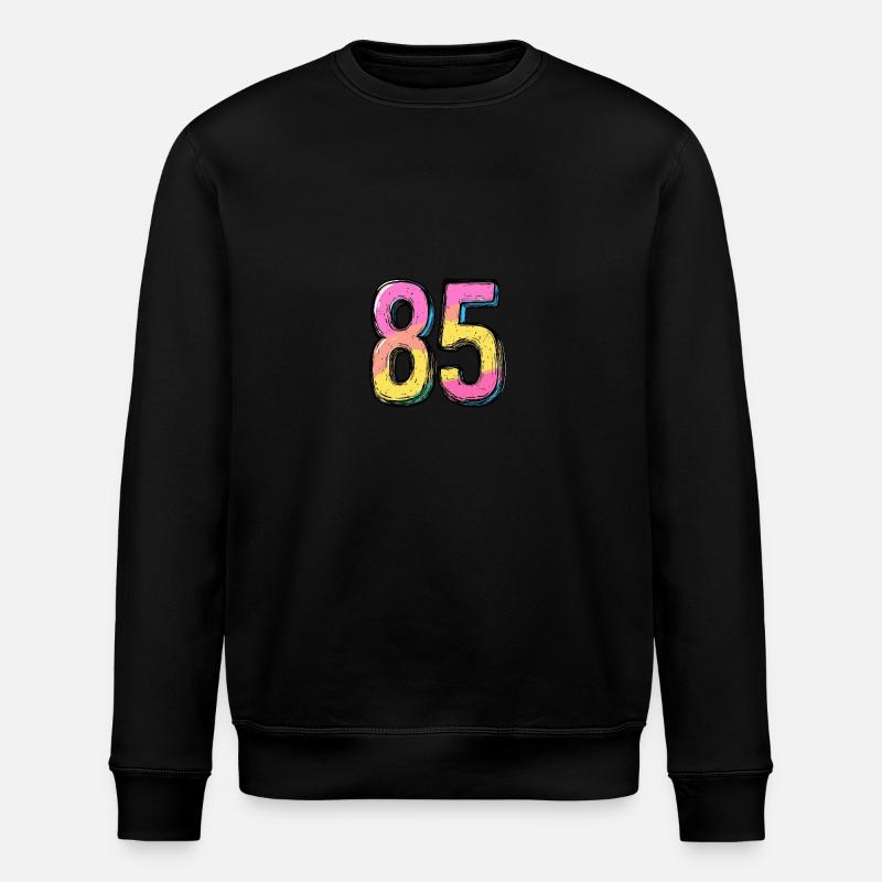 85 Zahl Comic - Stanley/Stella Unisex Bio-Sweatshirt ROLLER - Schwarz