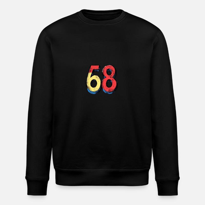 68 Number Comic - Stanley/Stella ROLLER Unisex Organic Sweatshirt - black