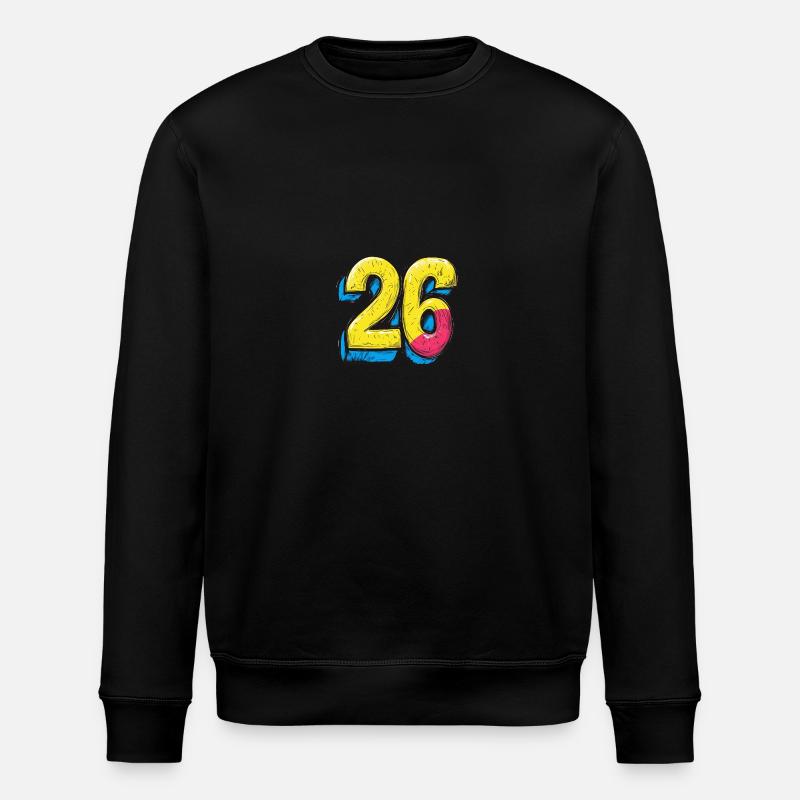 26 Zahl Comic - Stanley/Stella Unisex Bio-Sweatshirt ROLLER - Schwarz