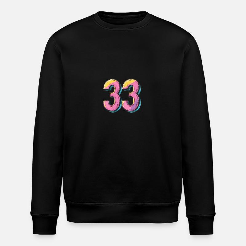 33 Number Comic - Stanley/Stella ROLLER Unisex Organic Sweatshirt - black