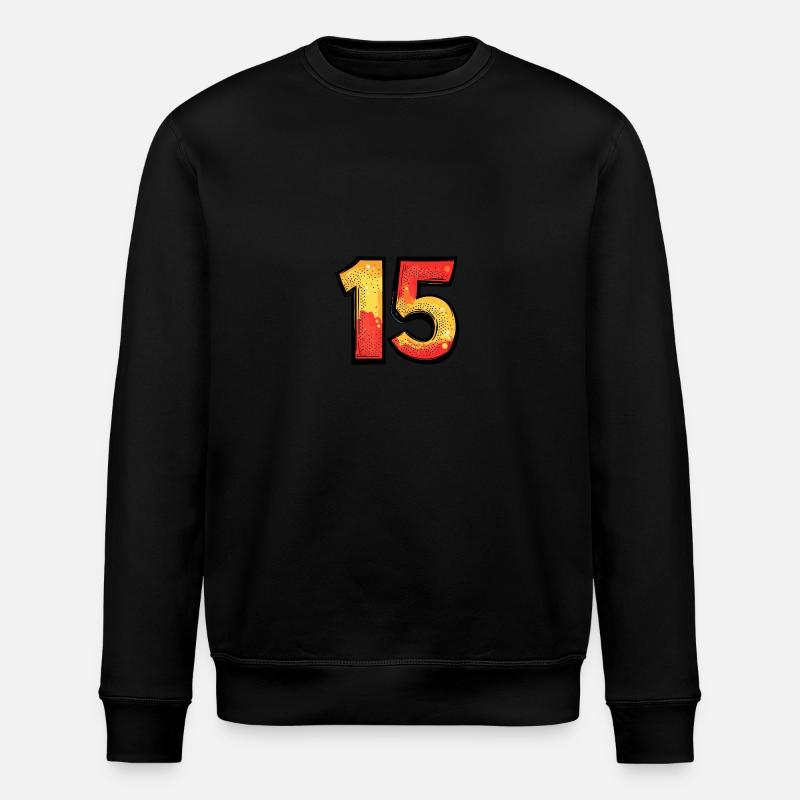 15 Number Comic - Stanley/Stella ROLLER Unisex Organic Sweatshirt - black