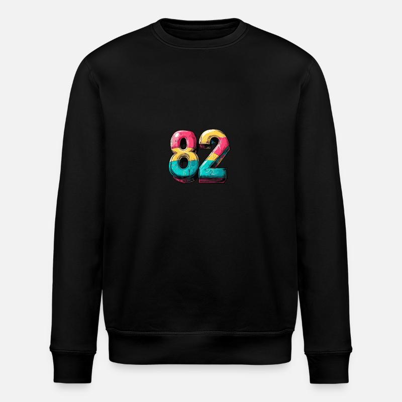 82 Zahl Comic - Stanley/Stella Unisex Bio-Sweatshirt ROLLER - Schwarz
