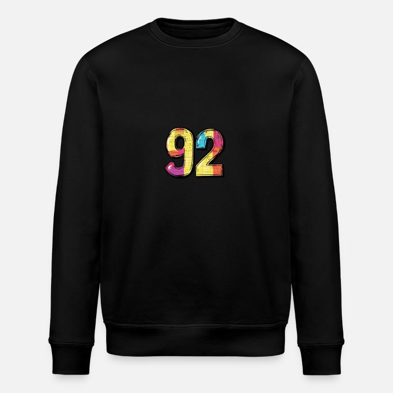 92 Number Comic - Stanley/Stella ROLLER Unisex Organic Sweatshirt - black