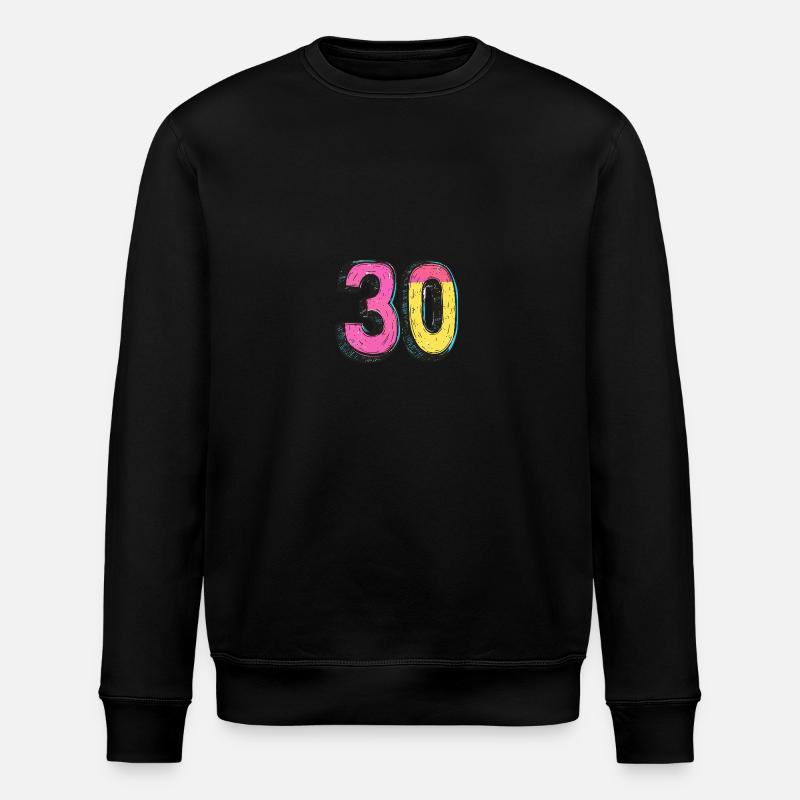 30 Number Comic - Stanley/Stella ROLLER Unisex Organic Sweatshirt - black