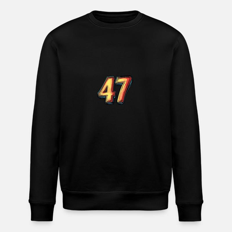 47 Number Comic - Stanley/Stella ROLLER Unisex Organic Sweatshirt - black