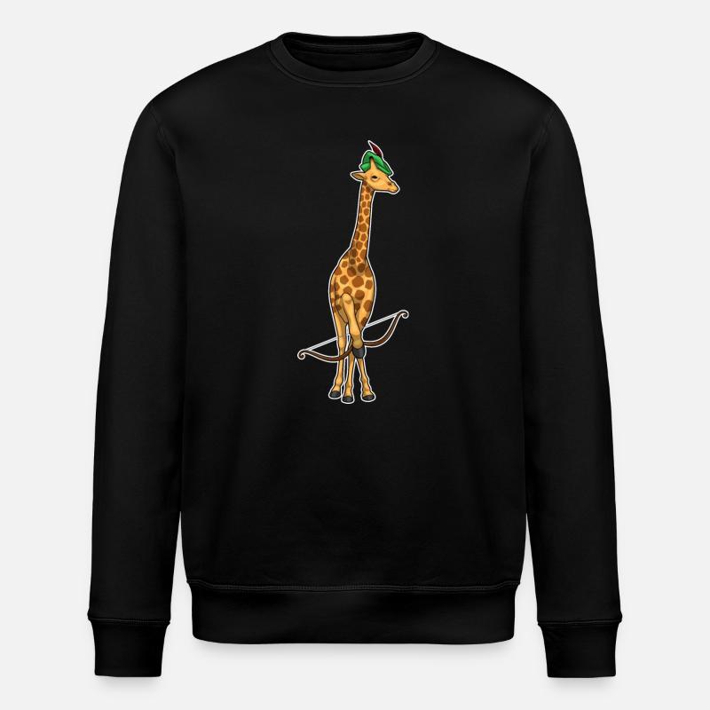 Giraffe Bogenschütze Bogen - Stanley/Stella Unisex Bio-Sweatshirt ROLLER - Schwarz