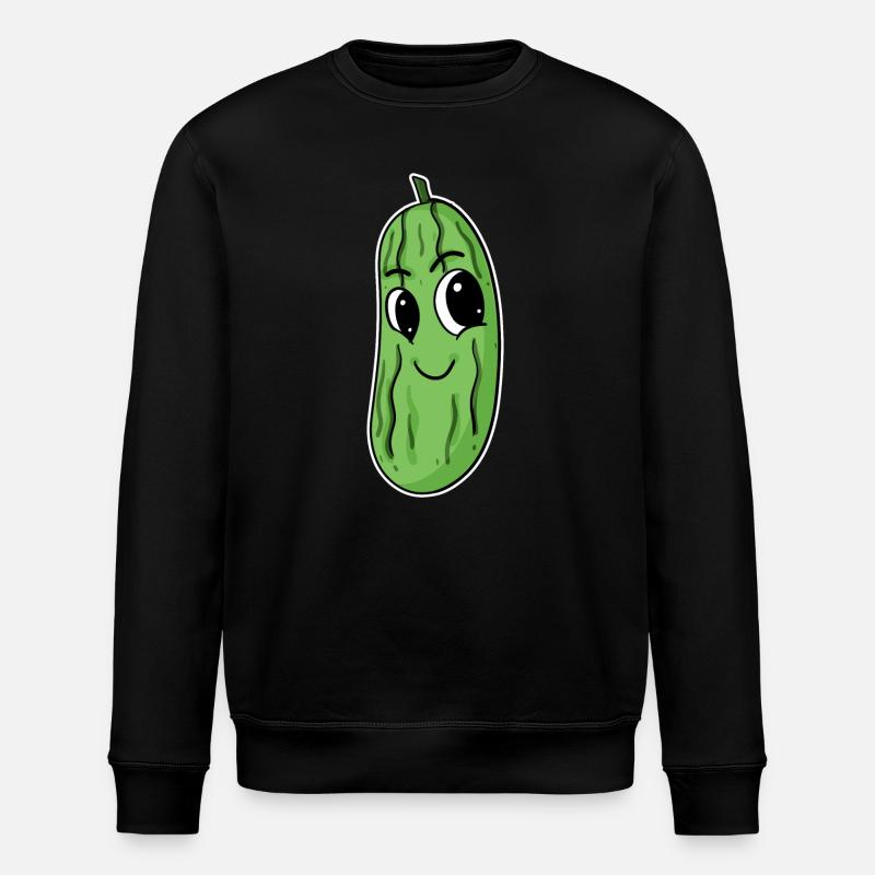 Cucumber Motif - Stanley/Stella ROLLER Unisex Organic Sweatshirt - black