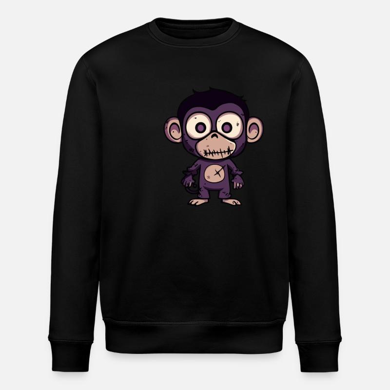 Monkey Halloween Zombie - Stanley/Stella ROLLER Unisex Organic Sweatshirt - black