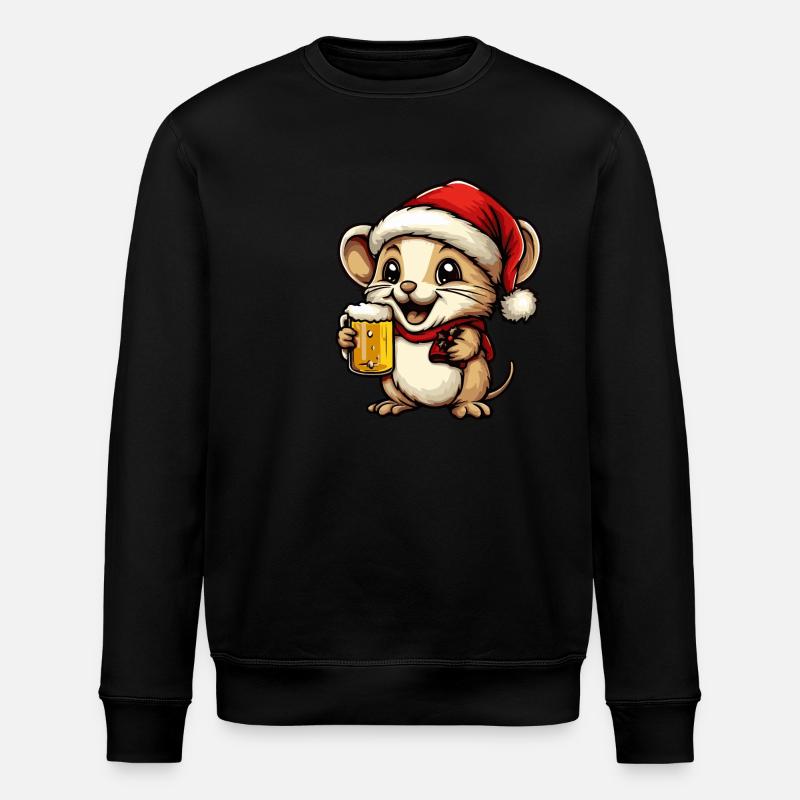 Souris Bière de Noël Drôle - Sweat bio ROLLER Stanley/Stella Unisexe - noir