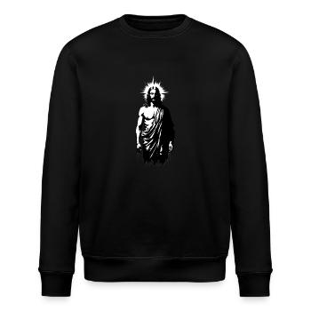 Jésus-Christ StreetART Banksy Style - Sweat bio ROLLER Stanley/Stella Unisexe - noir - Devant - Nik (191cm)