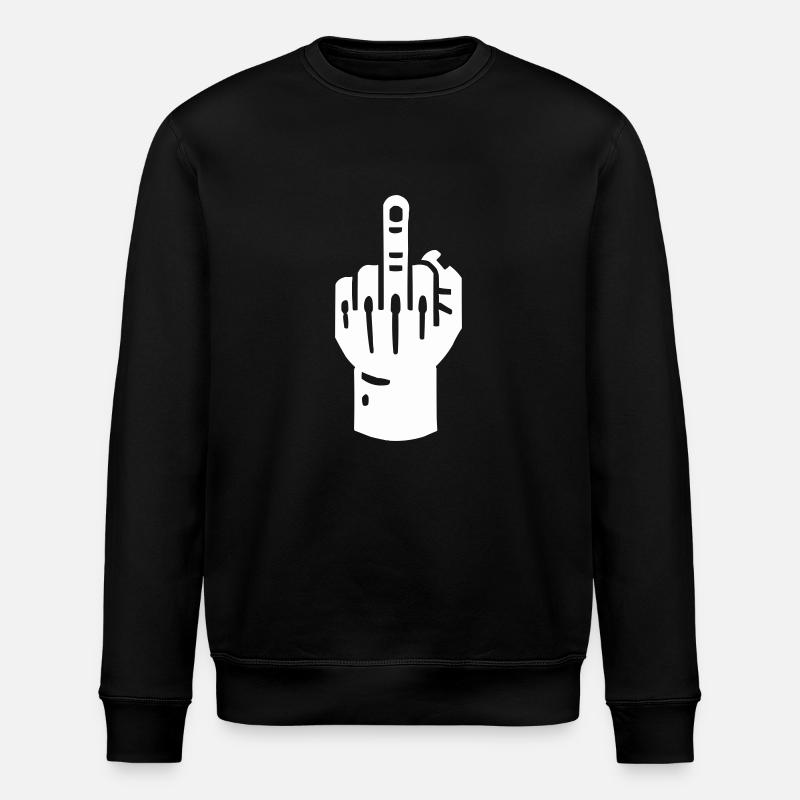 Middle Finger Hand - Stanley/Stella ROLLER Unisex Organic Sweatshirt - black