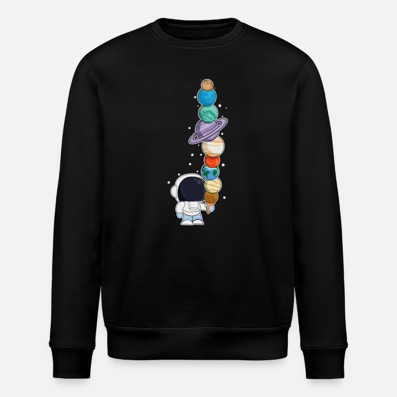 Astronaut mit Eis - Stanley/Stella Unisex Bio-Sweatshirt ROLLER - Schwarz