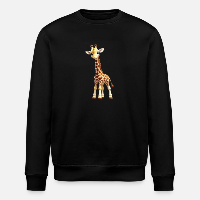 Tiny Giraffe/ Baby Giraffe - Stanley/Stella ROLLER Unisex Organic Sweatshirt - black