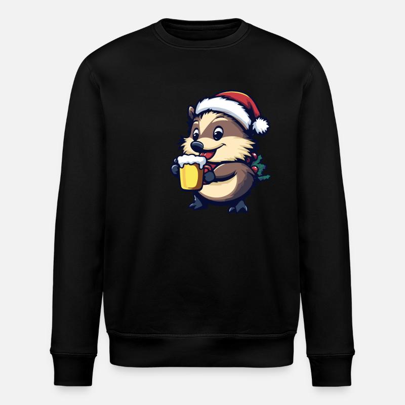 Bière de Noël hérisson - Sweat bio ROLLER Stanley/Stella Unisexe - noir