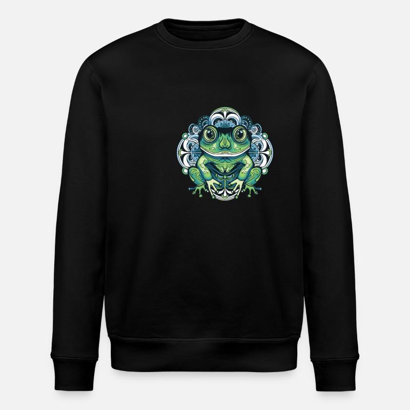 Frog Portrait - Stanley/Stella ROLLER Unisex Organic Sweatshirt - black