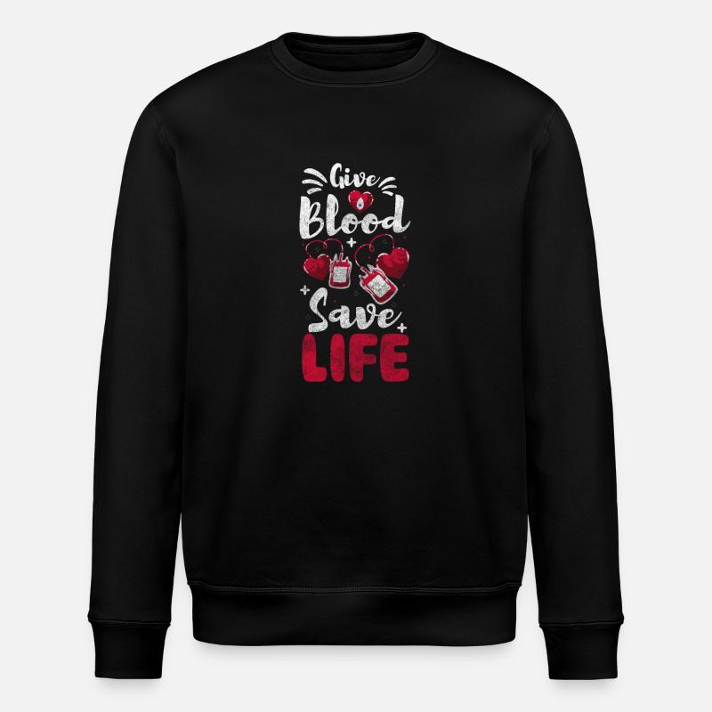 Blutspender Leben Gemeinschaft Danke - Stanley/Stella Unisex Bio-Sweatshirt ROLLER - Schwarz
