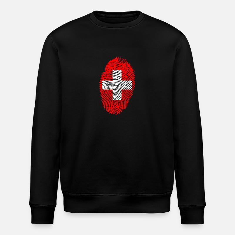T-shirt imprimé "drapeau suisse" - Sweat bio ROLLER Stanley/Stella Unisexe - noir