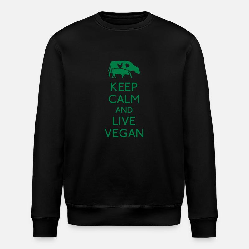 Keep Calm live vegan - Sweat bio ROLLER Stanley/Stella Unisexe - noir