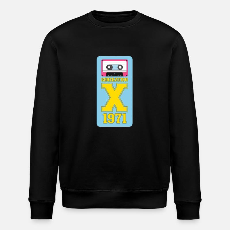 1971 Generation X Hippie Chic - Stanley/Stella ROLLER Unisex Organic Sweatshirt - black