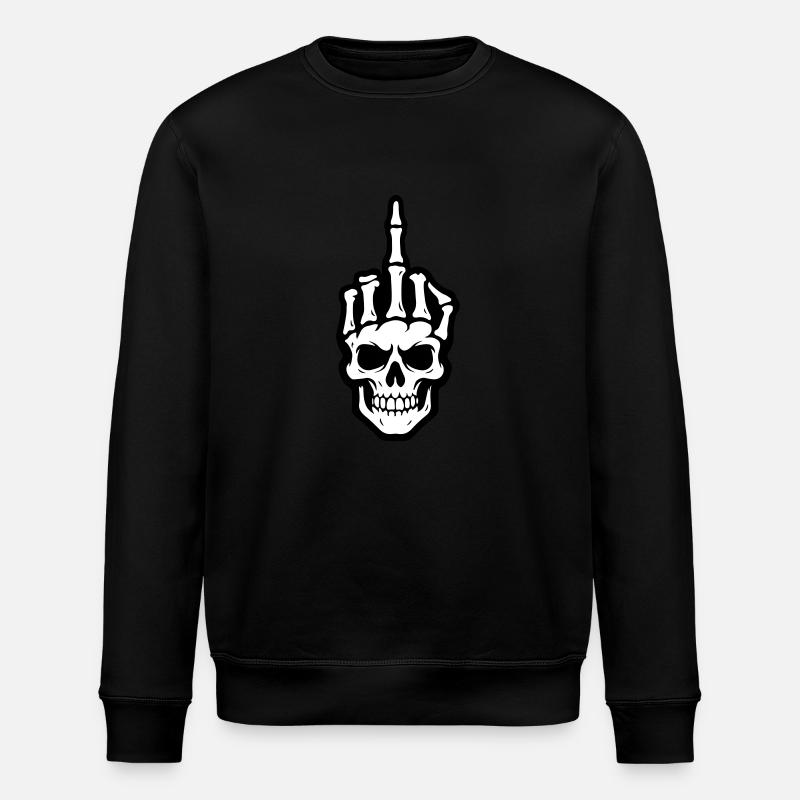 Skelett Mittelfinger - Stanley/Stella Unisex Bio-Sweatshirt ROLLER - Schwarz