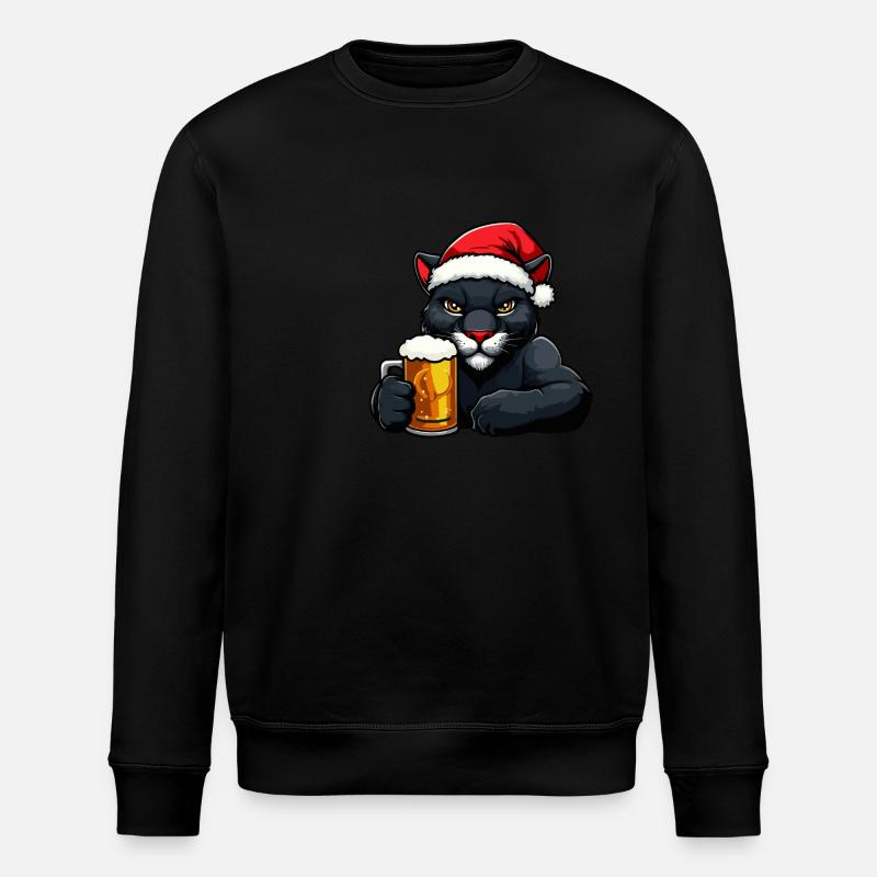 Panthère Noël Bière Drôle - Sweat bio ROLLER Stanley/Stella Unisexe - noir