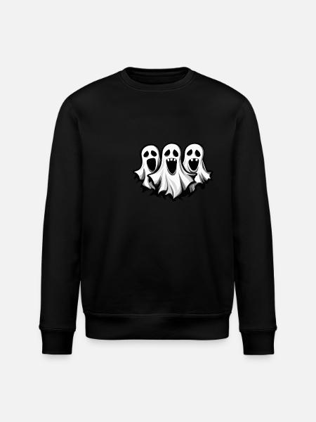 Ghosts Halloween Comic Ghost - Stanley/Stella ROLLER Unisex Organic Sweatshirt - black