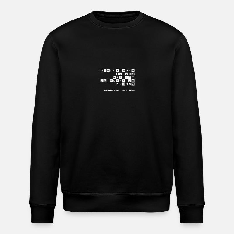 Stephen Hawking Intelligence Leetspeak - Stanley/Stella Unisex Bio-Sweatshirt ROLLER - Schwarz