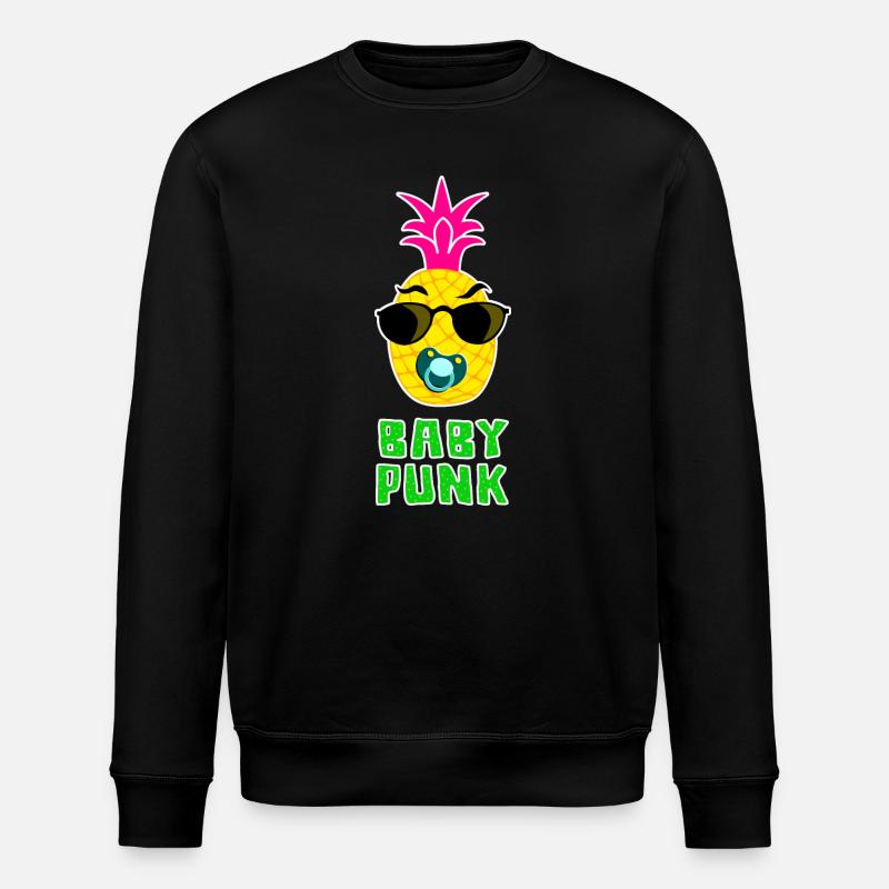 Baby Punk Pineapple cool - Stanley/Stella ROLLER Unisex Organic Sweatshirt - black