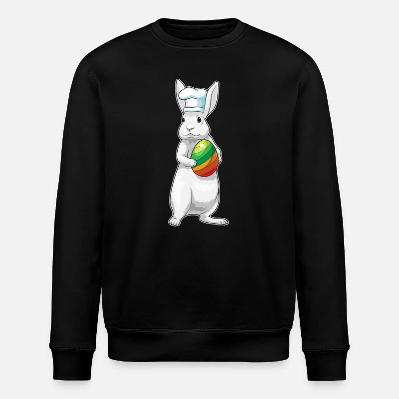 Bunny Easter Cooking - Stanley/Stella ROLLER Unisex Organic Sweatshirt - black