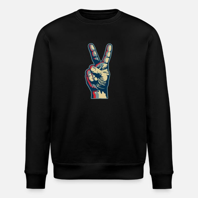 Peace hand - Stanley/Stella ROLLER Unisex Organic Sweatshirt - black