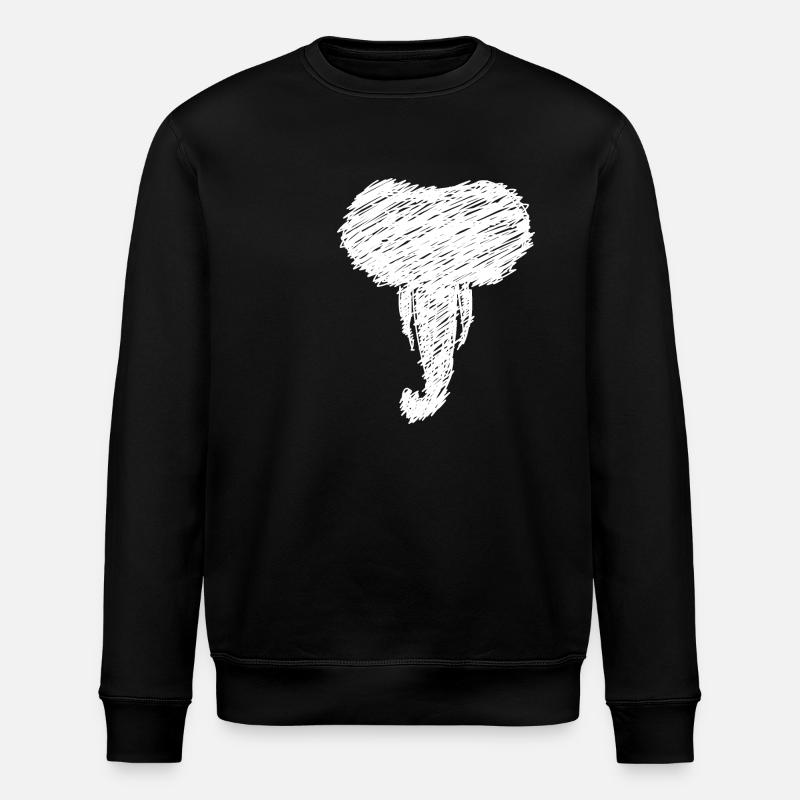 Dessin d’éléphant Art cadeau - Sweat bio ROLLER Stanley/Stella Unisexe - noir