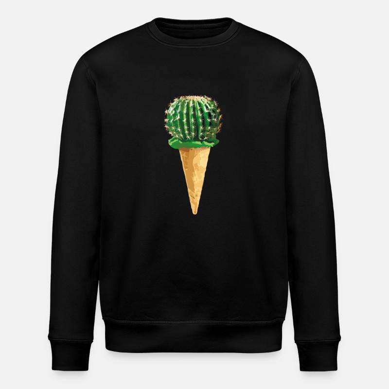 Kaktus mit Eiscreme - Stanley/Stella Unisex Bio-Sweatshirt ROLLER - Schwarz