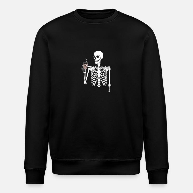Skeleton Cheers: Celebrating in the - Stanley/Stella ROLLER Unisex Organic Sweatshirt - black