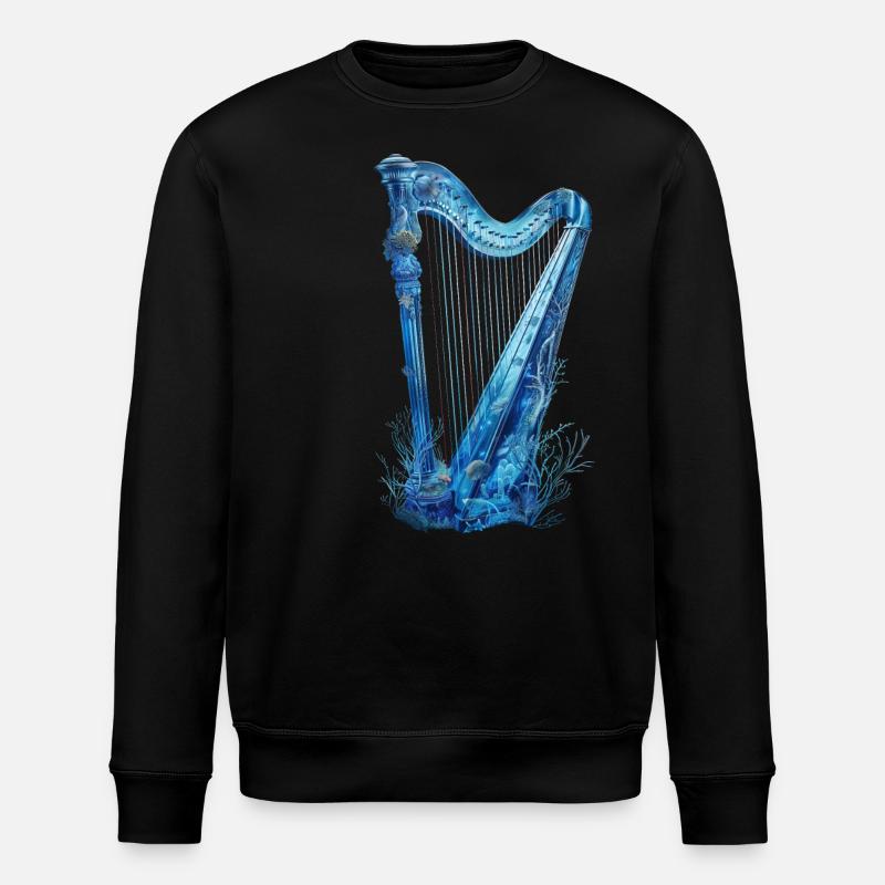 Fish Harp - Stanley/Stella ROLLER Unisex Organic Sweatshirt - black