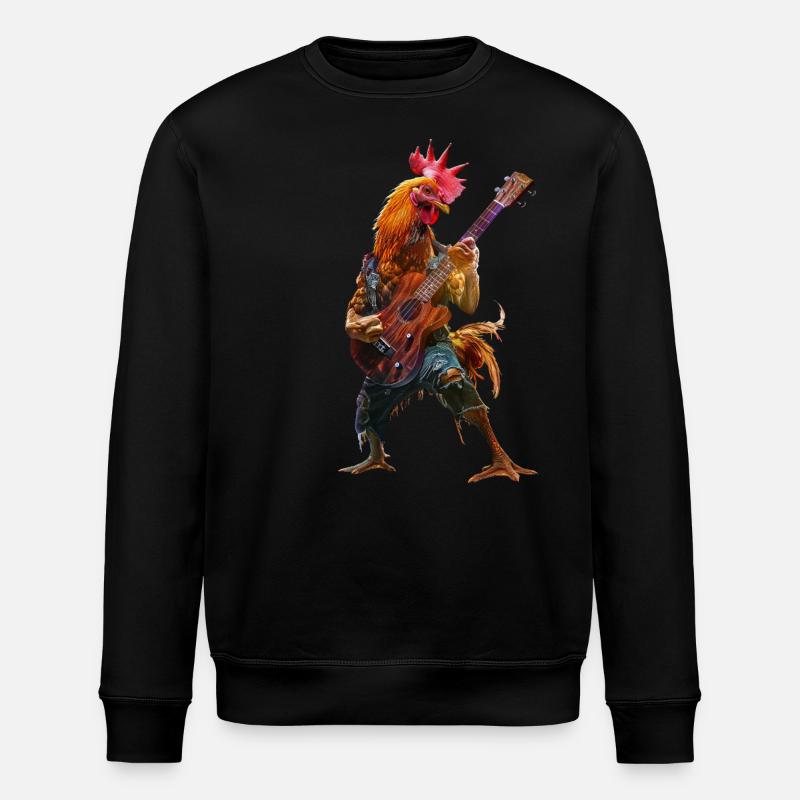 Rooster Ukulele - Stanley/Stella ROLLER Unisex Organic Sweatshirt - black