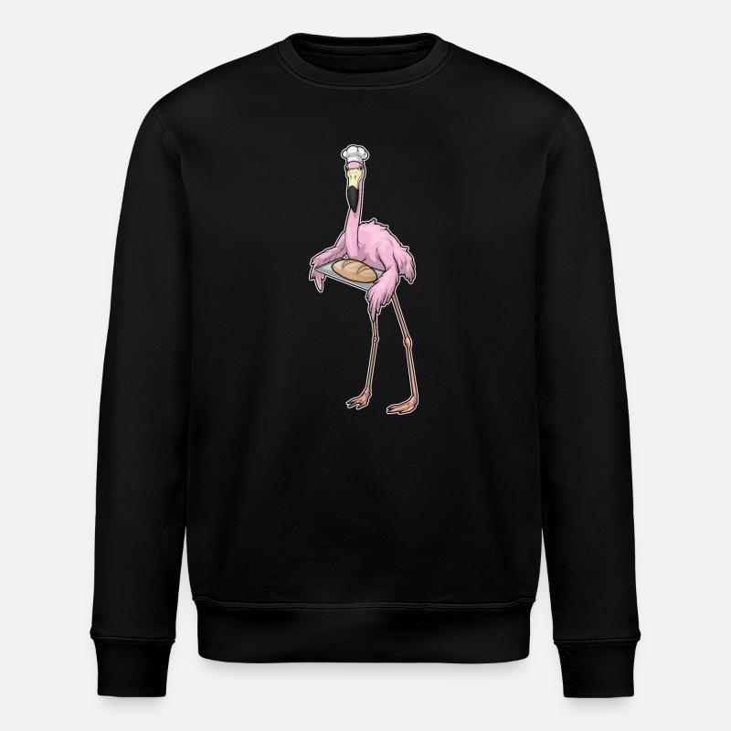 Flamingo Bäcker Brot - Stanley/Stella Unisex Bio-Sweatshirt ROLLER - Schwarz
