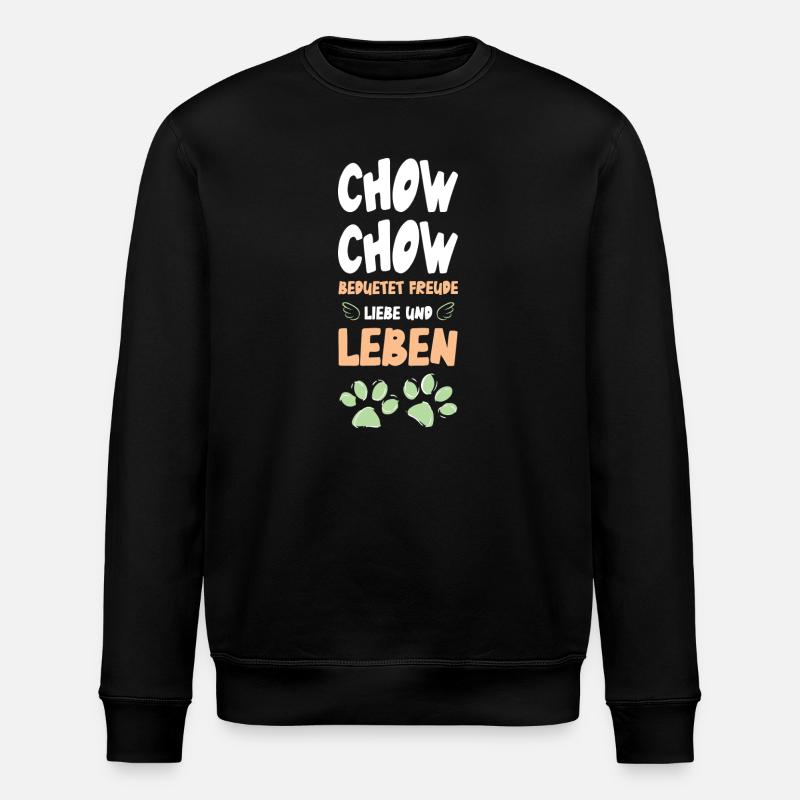 ChowChow Liebe Und Leben Muster - Stanley/Stella Unisex Bio-Sweatshirt ROLLER - Schwarz