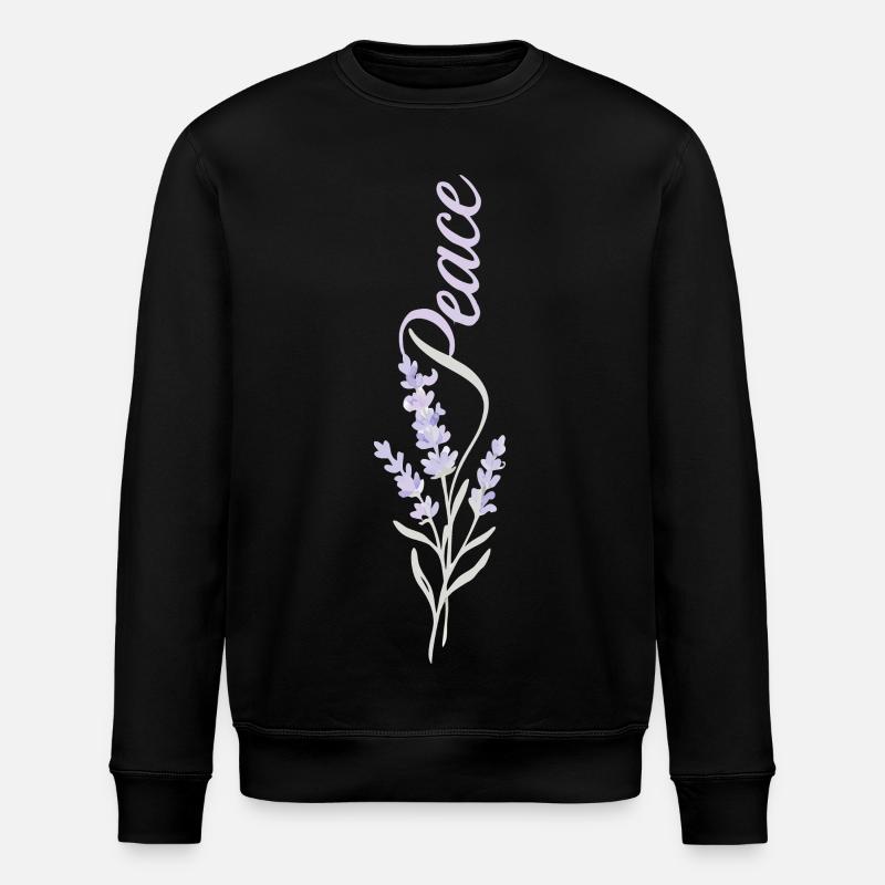 Peace Lavendel Blume - Stanley/Stella Unisex Bio-Sweatshirt ROLLER - Schwarz